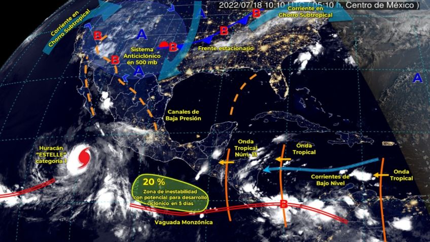 EN VIVO: Huracán Estelle provocará fuertes lluvias en Baja California Sur, Jalisco y Nayarit | MAPA