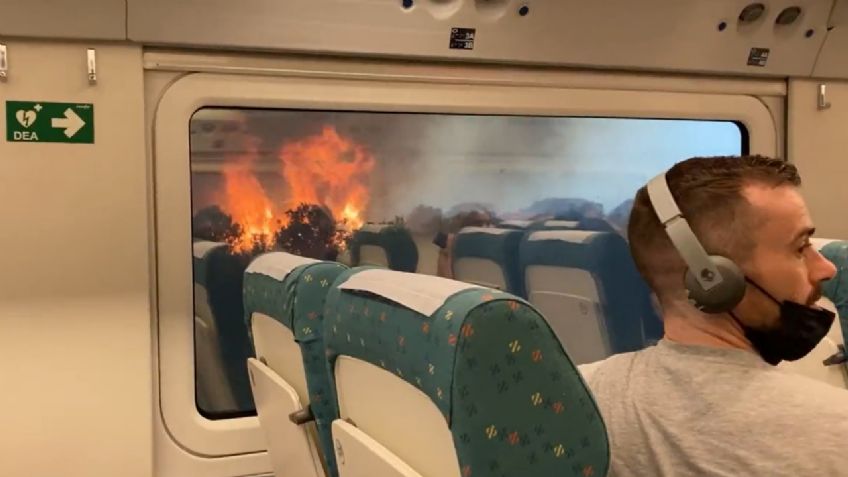 Ola de calor en España: pánico dentro de un tren atrapado en medio de un incendio forestal I VIDEO