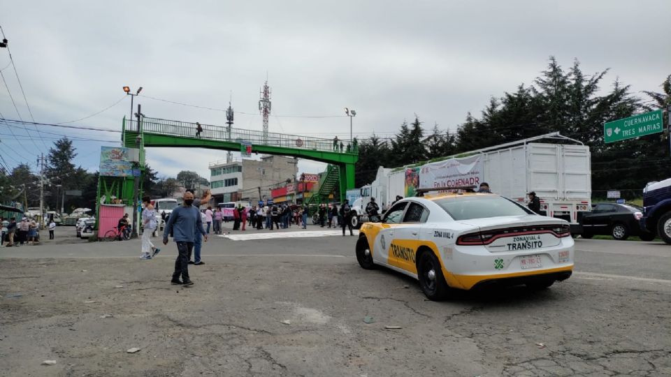 Los inconformes cerraron la circulación en la carretera México-Cuernavaca