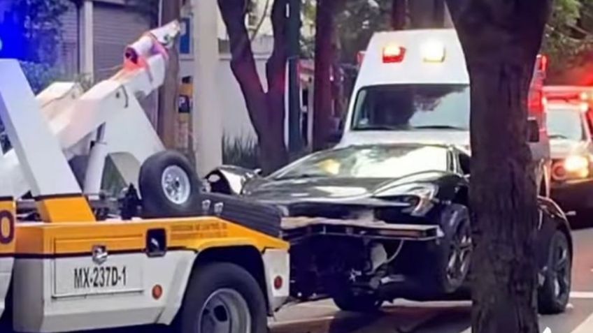 Choque de McLaren destrozado y abandonado en Polanco genera misterio