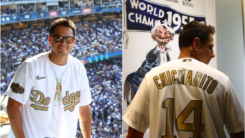 Chicharito se olvida de la MLS y asiste al juego de las estrellas de béisbol con jersey de los Dodgers | FOTOS