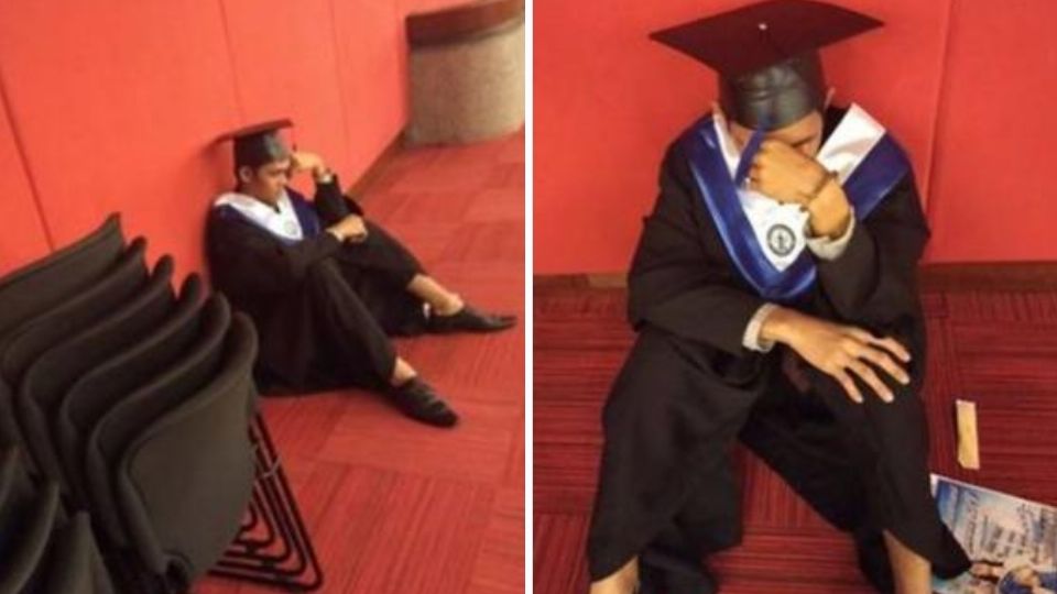 El joven filipino recibió una muestra de solidaridad por parte de algunos de sus profesores.