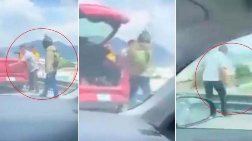 Fiscalía de Edomex investiga video del hombre que empuja a repartidor de un puente; desconocen el paradero de ambos