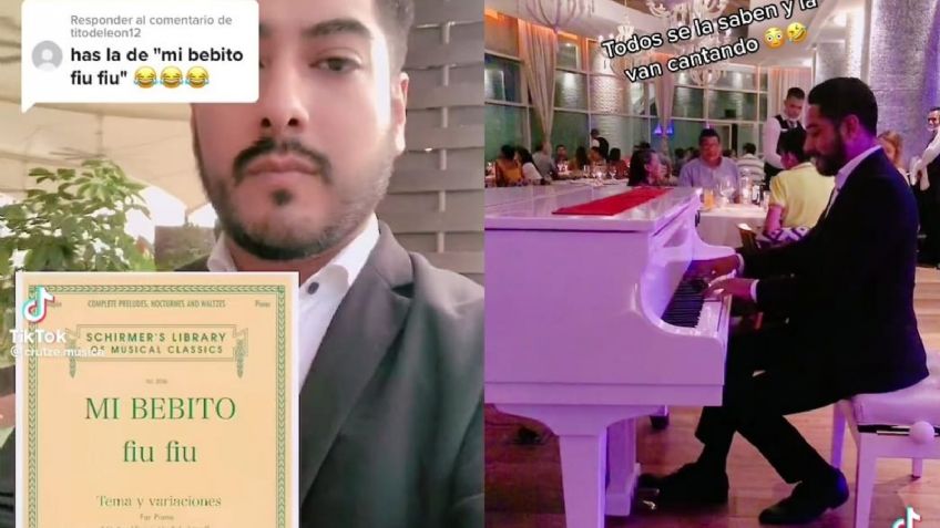 Pianista sorprende en restaurante al tocar "Mi bebito fiu fiu"; esta fue la reacción del público: VIDEO