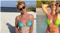 Britney Spears conquista a sus fans con bikini de animal print y colores fosforescentes en plena luna de miel | VIDEO