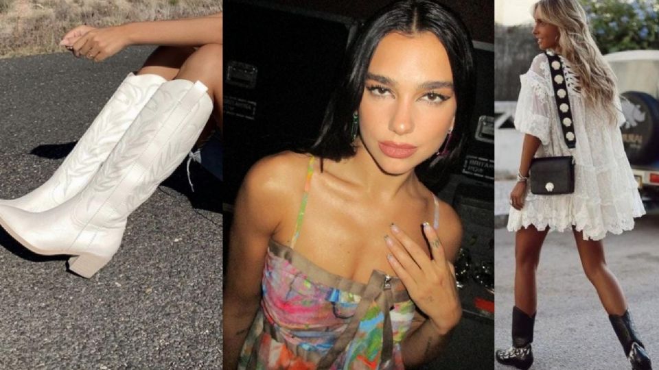 Dua Lipa se convirtió en una de las famosas en imponer las botas texanas como la tendencia del momento.