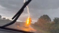 Rayo impacta una camioneta en Florida y esto es lo que le pasó a los ocupantes: VIDEO