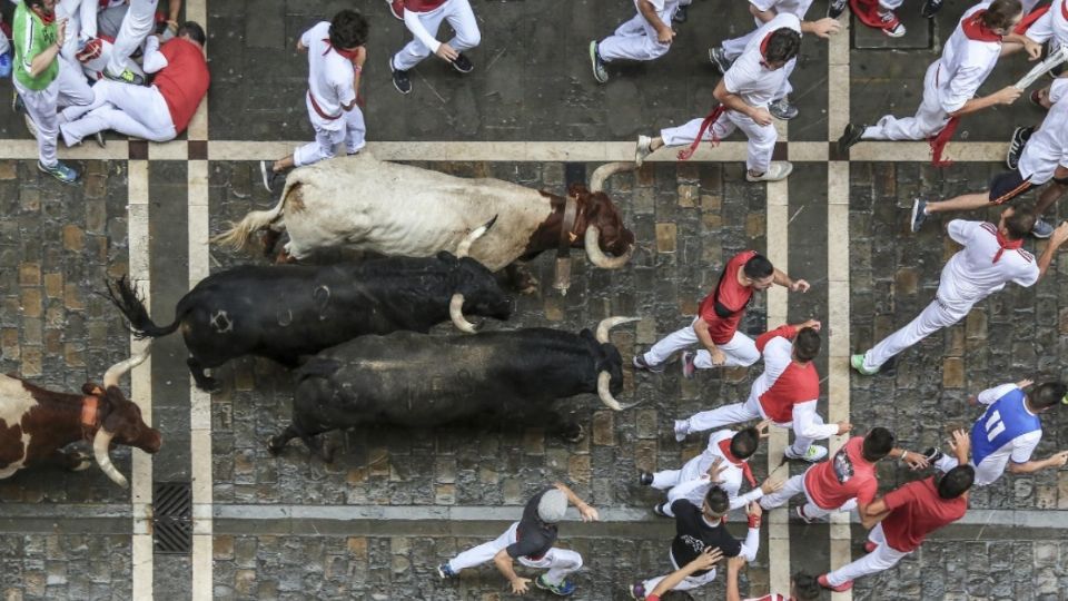 La adrenalina es parte fundamental de los corredores por las calles de Pamplona