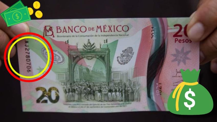 Dan hasta 60 MIL pesos por este billete de $20; fíjate muy bien en la serie de los que tienes: FOTO