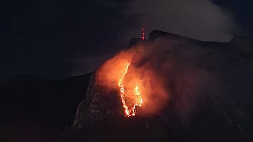 Arde el Cerro de la Silla: las impactantes imágenes del incendio en Nuevo León