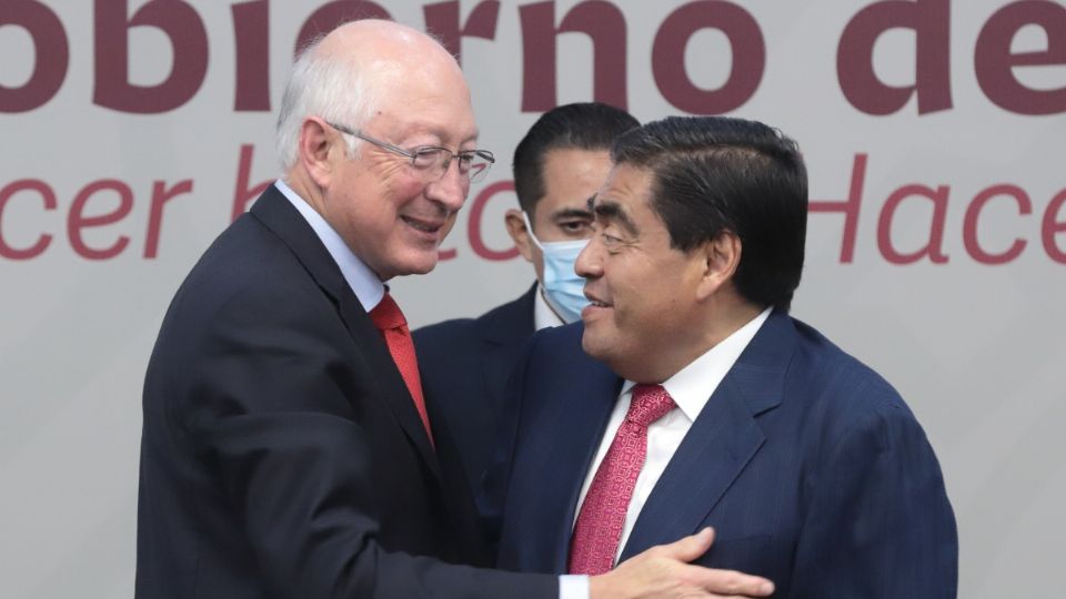 Reunión entre el embajador de Estados Unidos en México y Miguel Barbosa.