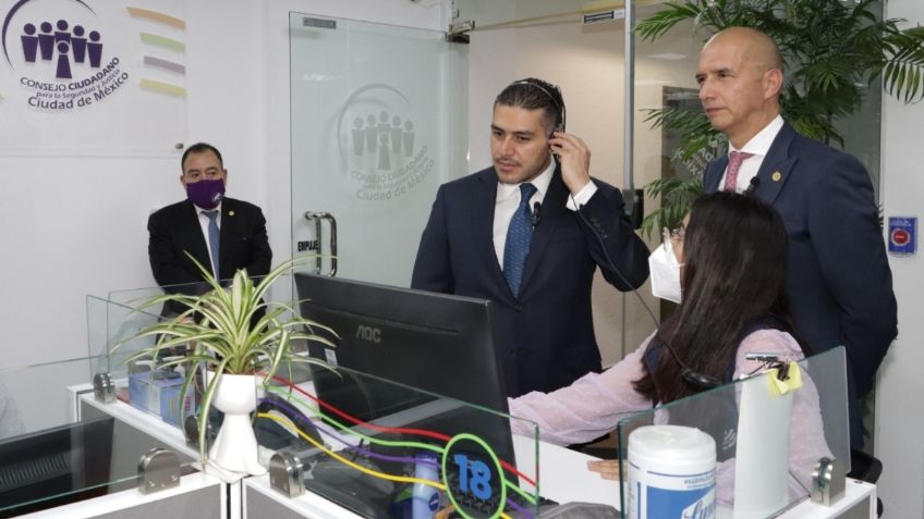 García Harfuch visita Centro de Contacto del Consejo Ciudadano de la CDMX