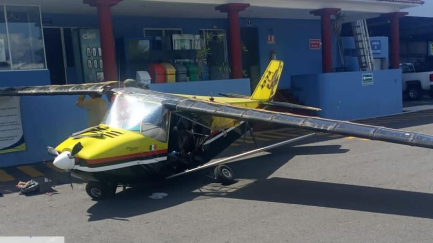 Aterrizaje forzoso de una avioneta en calles de Veracruz