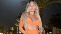 Issa Vegas deslumbra a la Luna con ajustado vestido en tono naranja