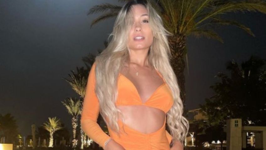 Issa Vegas deslumbra a la Luna con ajustado vestido en tono naranja