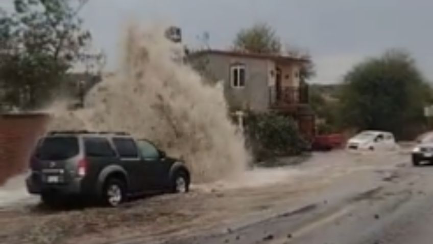 San Luis Potosí: el momento exacto en que revienta ducto de la Presa El Realito | VIDEO