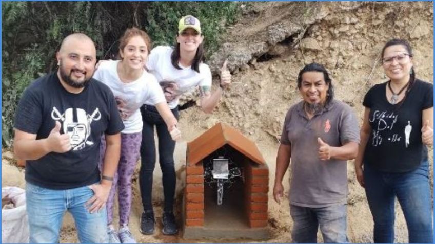 Familia de Octavio Ocaña reconstruye la capilla que fue vandalizada por ladrones en el lugar de su muerte