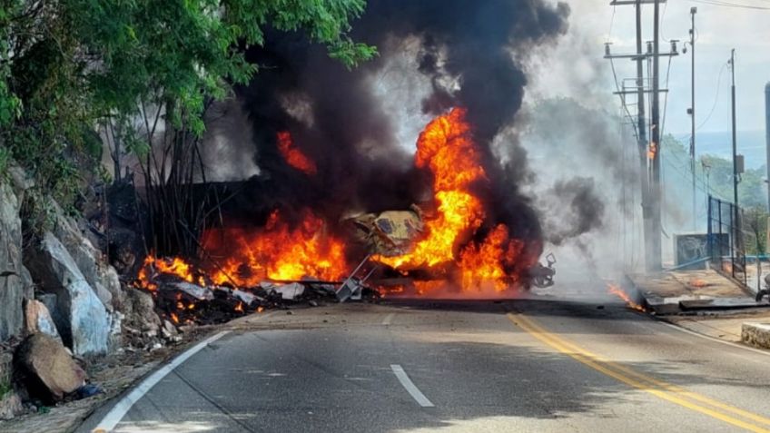 Las impactantes imágenes de la pipa que chocó y explotó en Acapulco, Guerrero