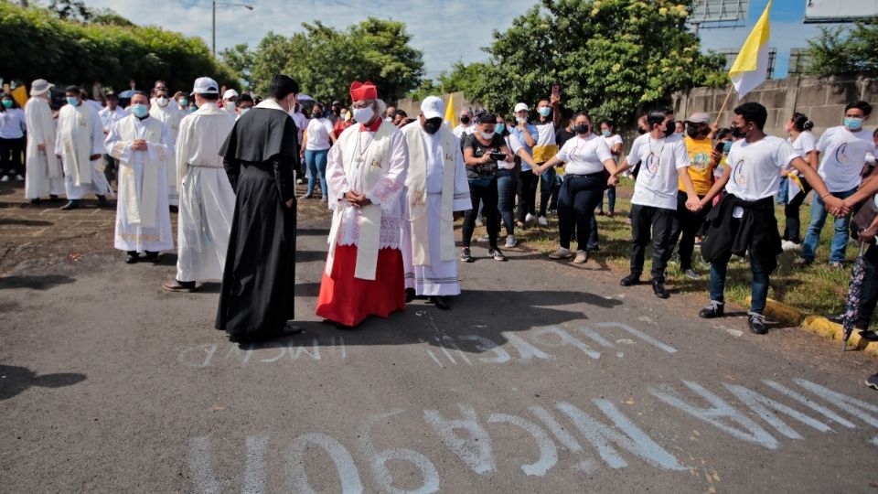 Peregrinos participaron en un evento de la Virgen de Fátima, en Managua