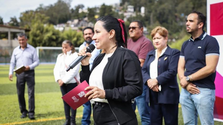 Presidenta de Valle de Bravo, Michelle Núñez Ponce, entrega la Unidad Deportiva de San Antonio