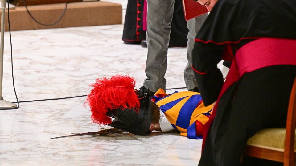 El guardia se desmayó durante la Audiencia General del papa.