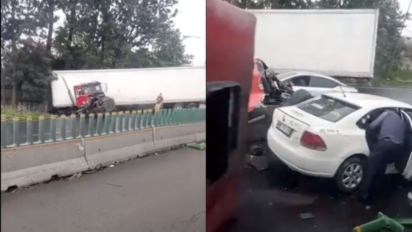 Choque múltiple en la carretera México-Toluca: avanza circulación, pero 5 personas resultaron lesionadas