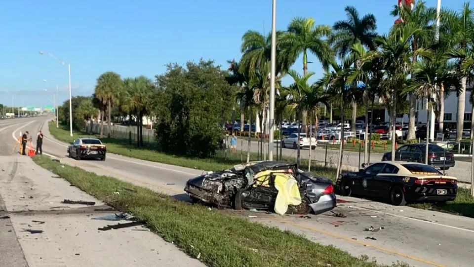 La escena del accidente en Palmetto Expressway.