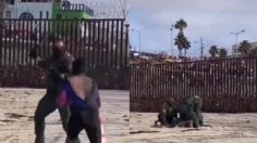 Captan pelea a puñetazos entre supuesto coyote y un agente de inmigración en la frontera con EU | VIDEO