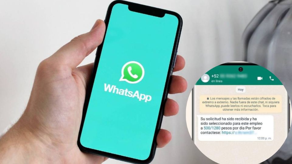 Mensajes de fraude en WhatsApp.