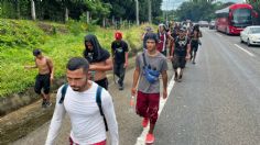 400 migrantes improvisan caravana en Tapachula; pedirán permiso de tránsito