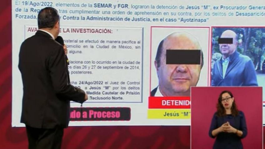 Exhiben en la Mañanera "detención pacífica" de Murillo Karam