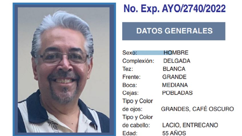 Buscan a Roberto González Prado; se le vio por última vez el 14 de agosto en Xochimilco