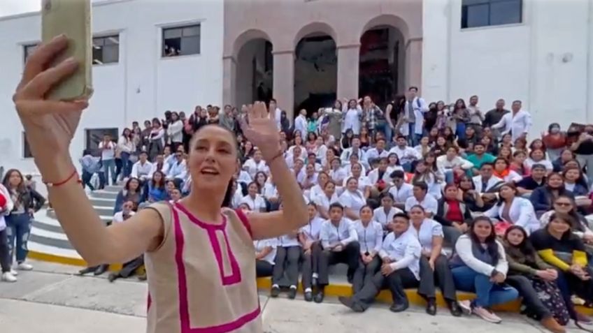 Claudia Sheinbaum vista Universidad de la Salud para desear un feliz regreso a clases