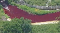 Escalofriante: un arroyo de Nueva Jersey se tiñe de rojo y asusta a los habitantes