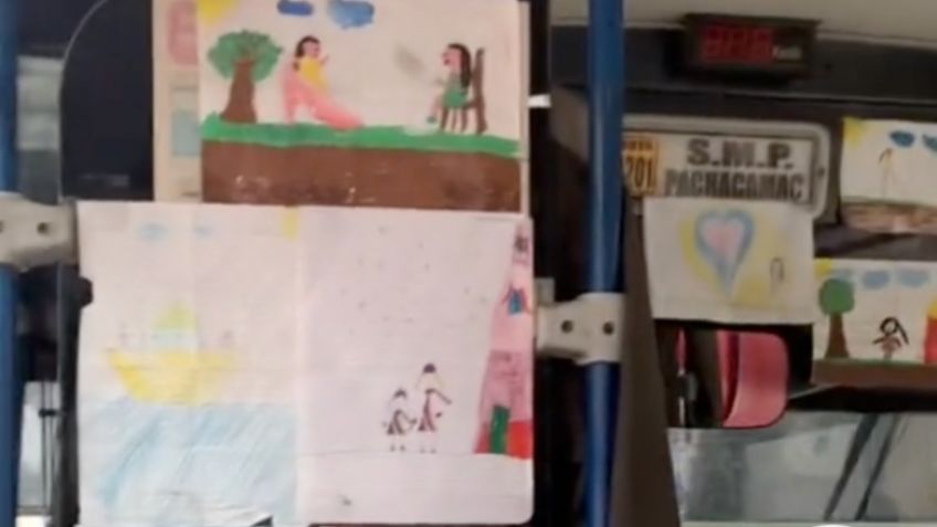 Conductor de camión presume los dibujos que le regala su hija y VIDEO rompe el internet