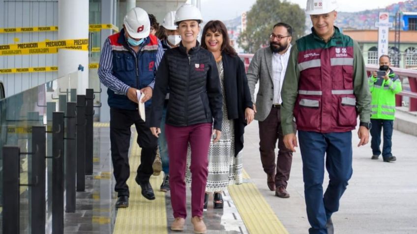 Claudia Sheinbaum supervisa trabajos en el Trolebús Elevado