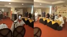 El dramático momento en que un embajador saudí da un discurso, se desploma y muere