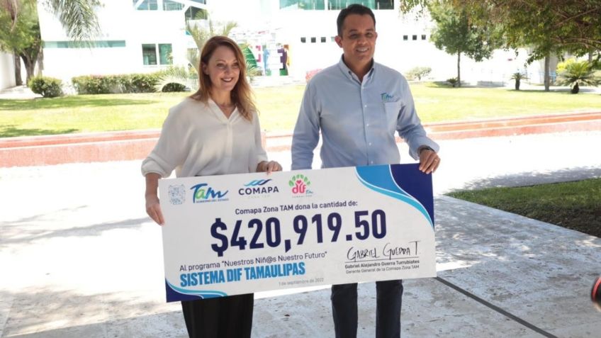 DIF Tamaulipas recibe donativo de 420 mil pesos por parte de la Comapa Zona Tam