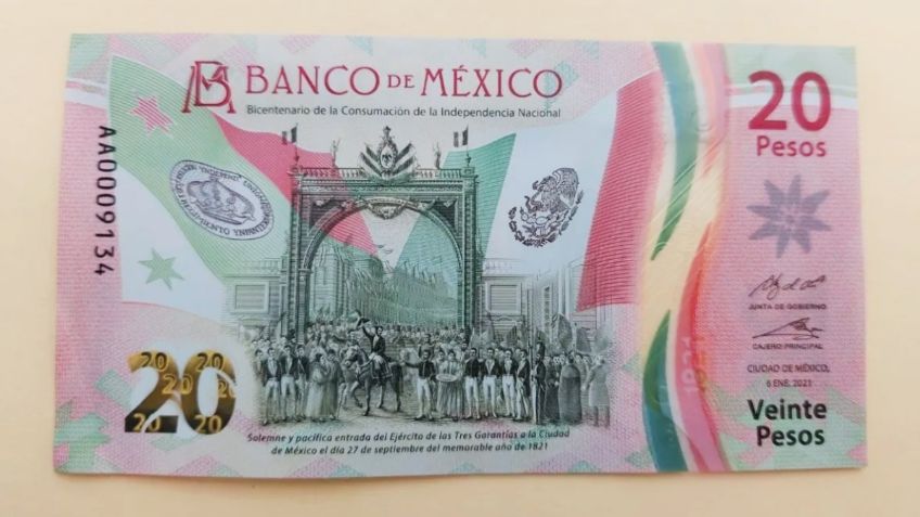 FOTO | 172 mil pesos a quien tenga este billete de 20 pesos conmemorativo con esta letra