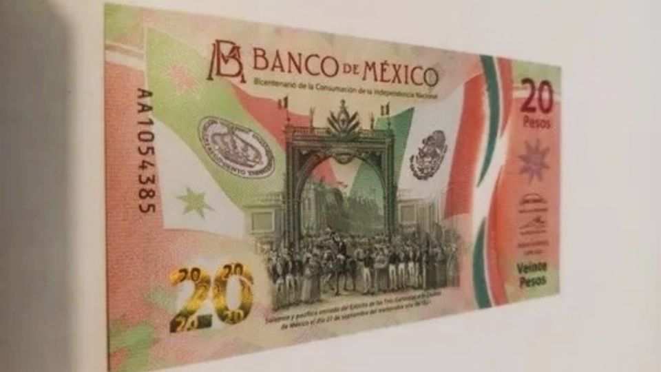 El billete de 20 pesos que se vende hasta en 200 mil por tener estas características. FOTO: Mercado Libre