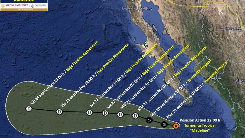 Tormenta Tropical “Madeline” EN VIVO: su centro empieza a alejarse gradualmente del territorio mexicano