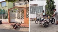 Joven electrocuta a ladrones que intentan robarse su bicicleta y VIDEO arrasa internet