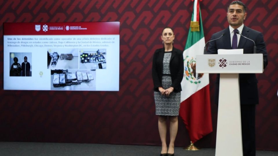 Claudia Sheinbaum en conferencia de prensa con el secretario de Seguridad de la CDMX