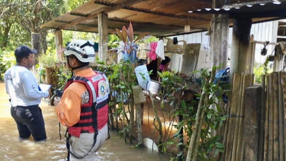 Inundaciones en varias comunidades del sur de Chiapas