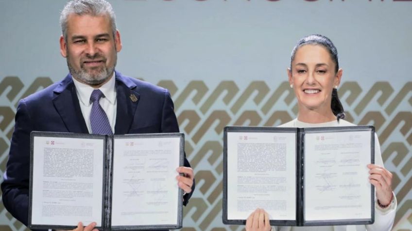 Sheinbaum y Ramírez Bedolla firman convenio para que CDMX capacite a Policía de Michoacán