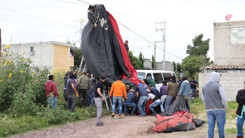 El trágico momento en que un globo aerostático aterrizó de emergencia en Edomex: pasajeros presentan crisis nerviosa