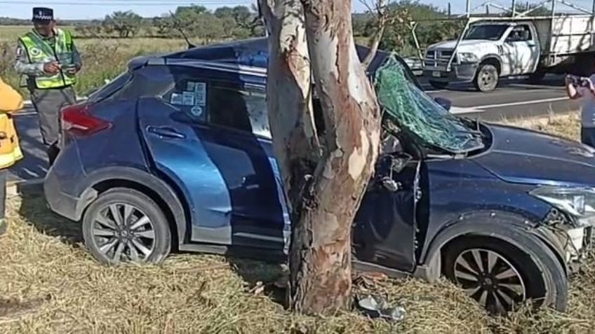 Mujer resulta lesionada tras participar en un fuerte accidente