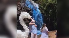 VIDEO | Pareja que tiñó una cascada de azul para revelar el sexo de su bebé podría enfrentar cargos