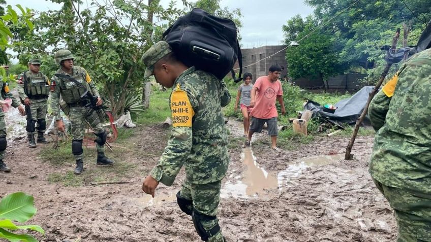 Huracán Kay: Ejército Mexicano brinda auxilio a sinaloenses afectados por lluvias intensas