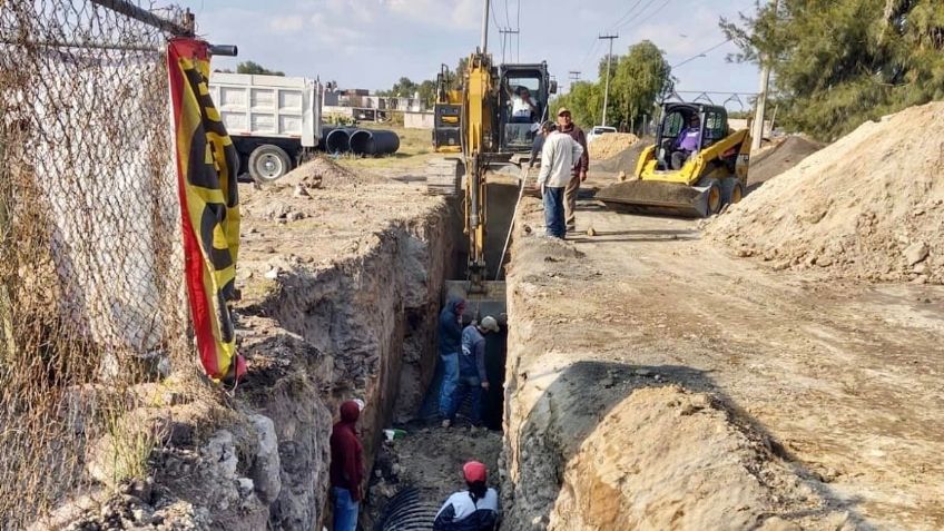 Tecámac avanza en la construcción del Colector Norte en Reyes Acozac